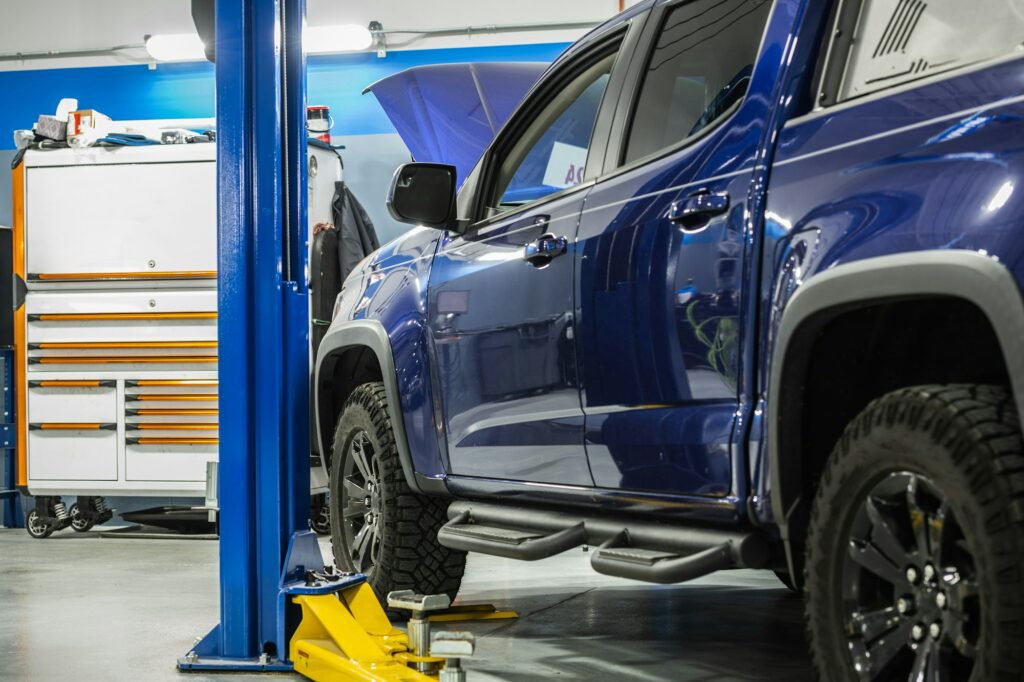 Pickup Truck Scheduled Maintenance Inside Dealership Service